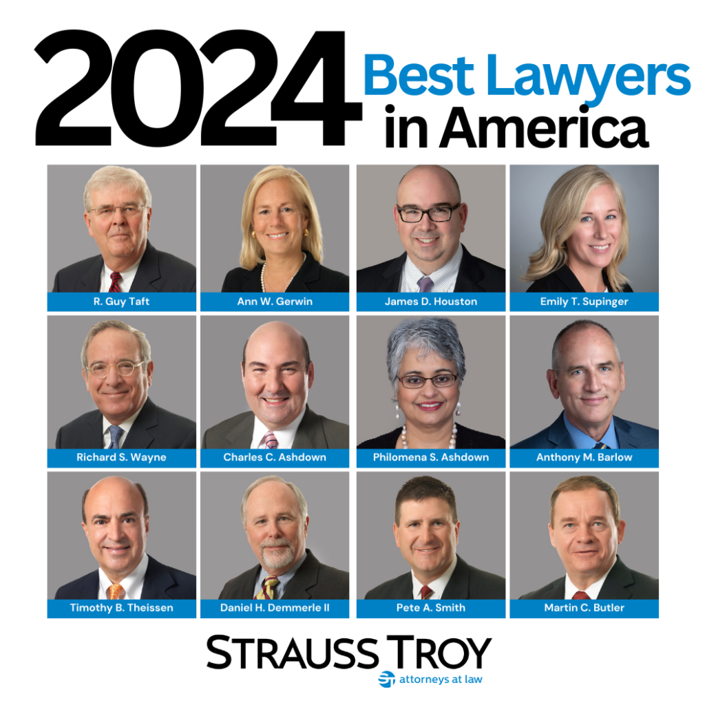 image of 12 lawyers who were named 2024 best lawyers in america from Strauss troy a cincinnati law firm.
